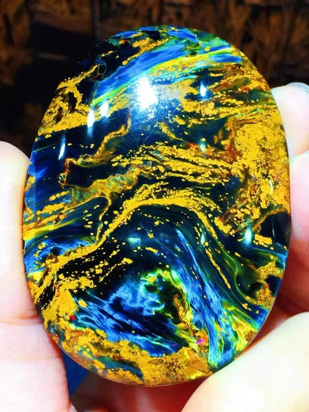 Blue Yellow Pietersite Pendant-ToShay.org