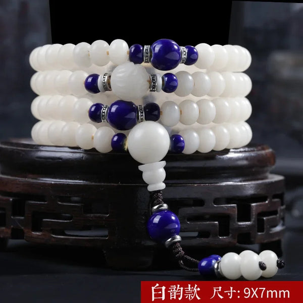White Jade Bodhi Bracelet-ToShay.org