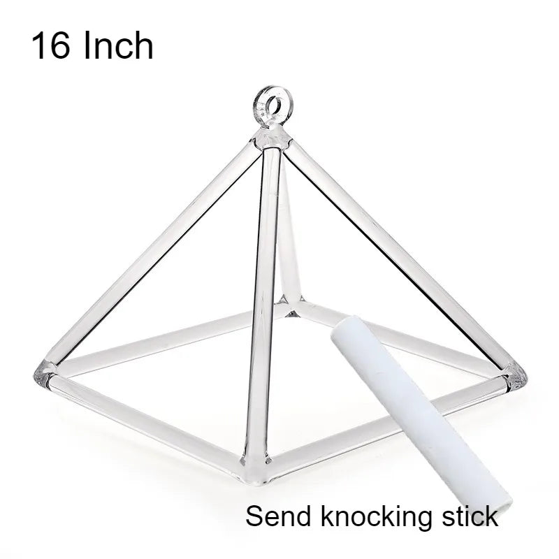 Clear Crystal Singing Pyramid-ToShay.org