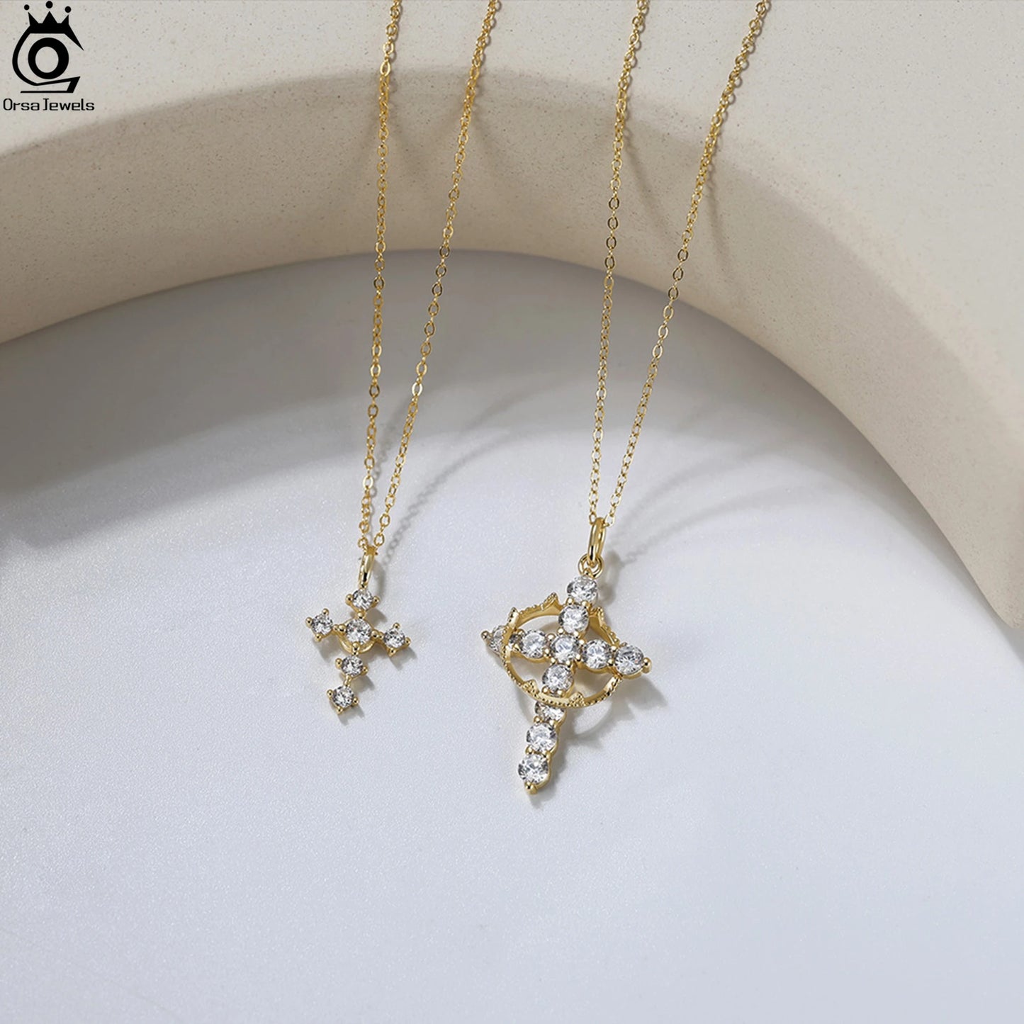 Silver Diamond Cross Pendant-ToShay.org