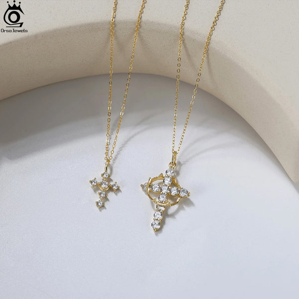 Silver Diamond Cross Pendant-ToShay.org