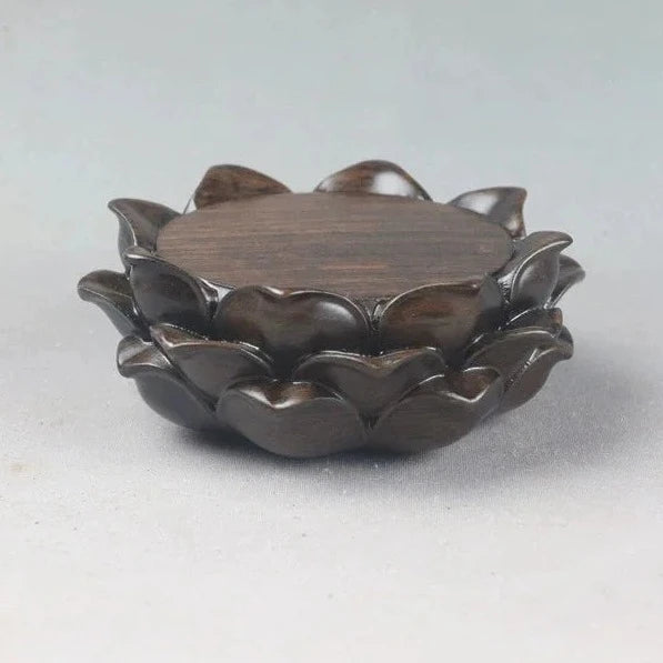 Lotus Carved Wood Base-ToShay.org