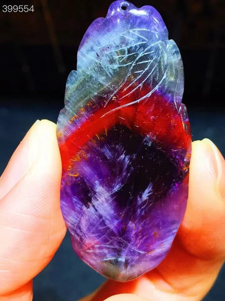 Red Auralite Cacoxenite Pendant-ToShay.org