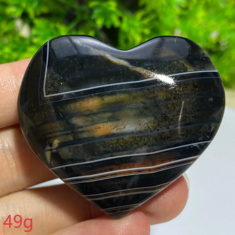 Black Agate Geode Heart-ToShay.org