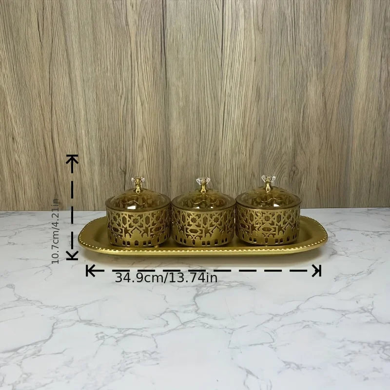 Gold Candy Jar Set-ToShay.org