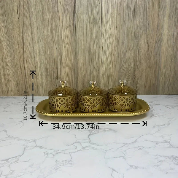 Gold Candy Jar Set-ToShay.org