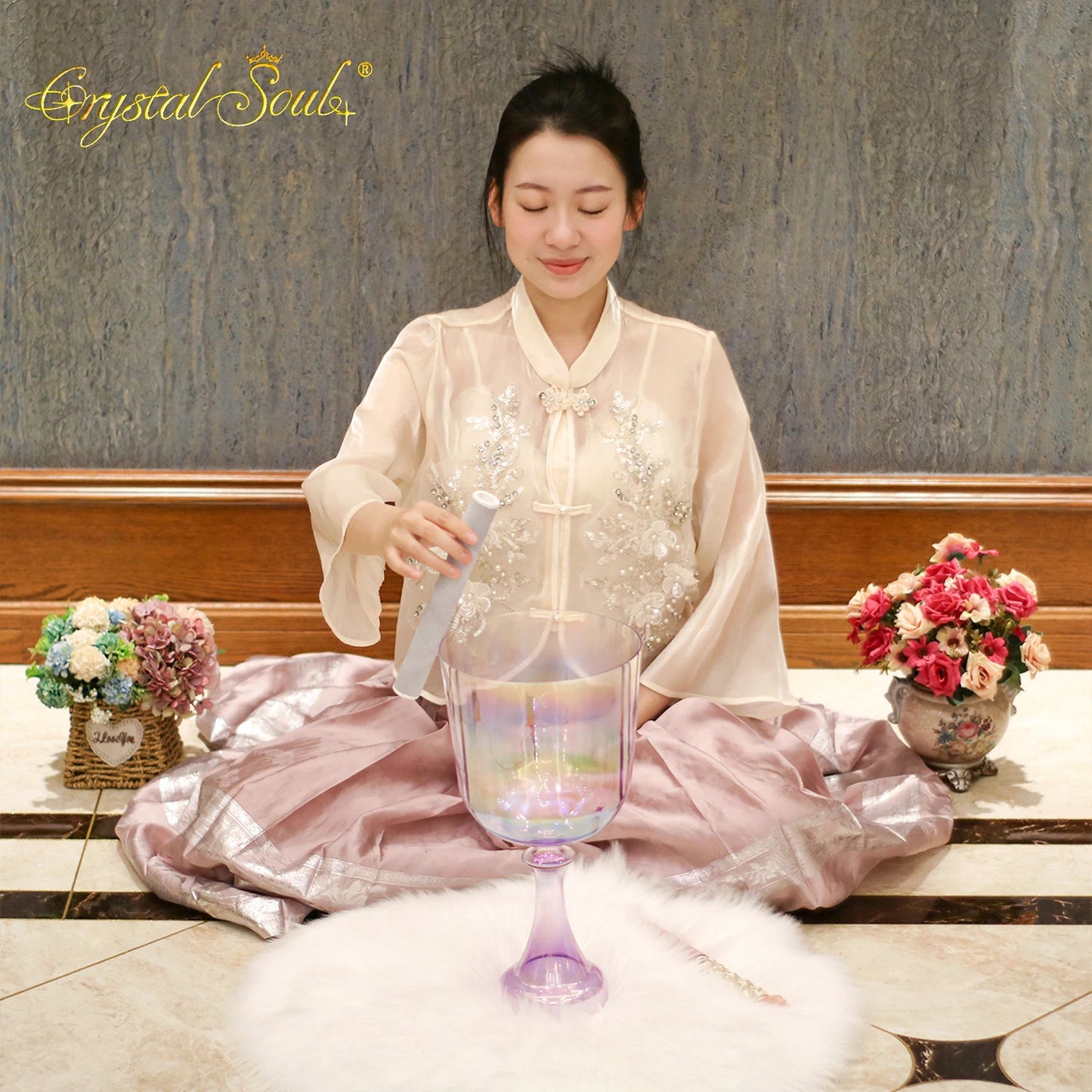 Purple Aurora Crystal Singing Bowl-ToShay.org