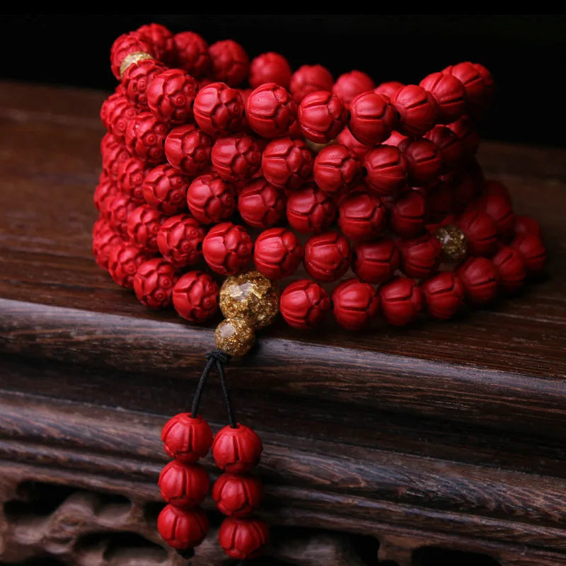 Red Cinnabar Lotus Beads-ToShay.org