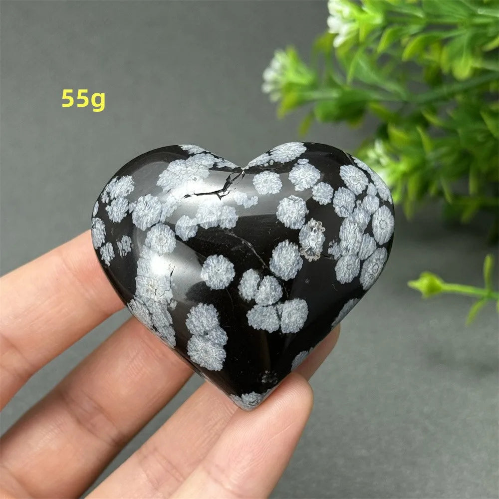 Black Snowflake Obsidian Heart-ToShay.org