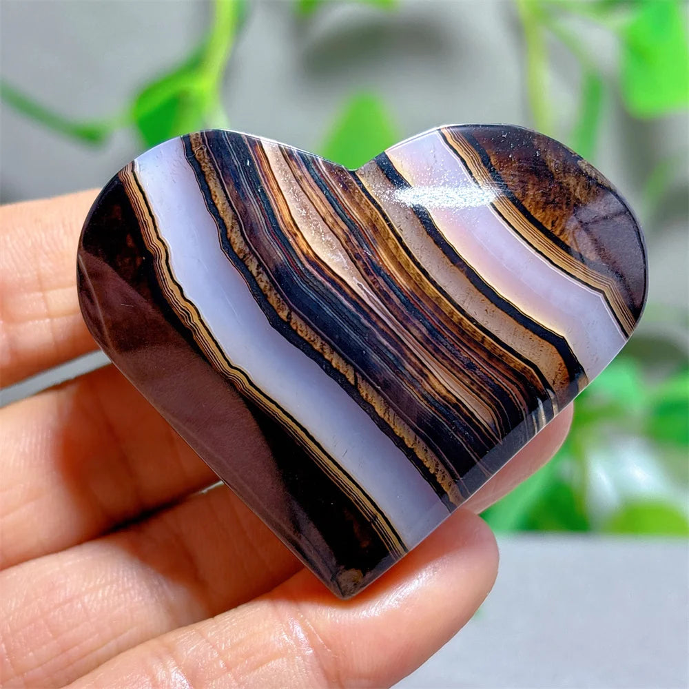Red Black Silk Agate Heart-ToShay.org