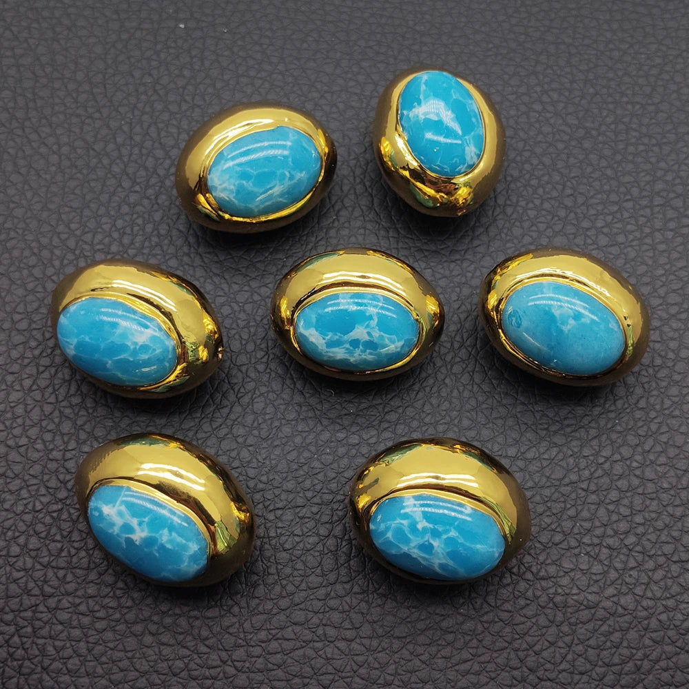Blue Jade Bezel Beads-ToShay.org