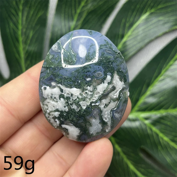 Green Moss Agate Palm Stone-ToShay.org