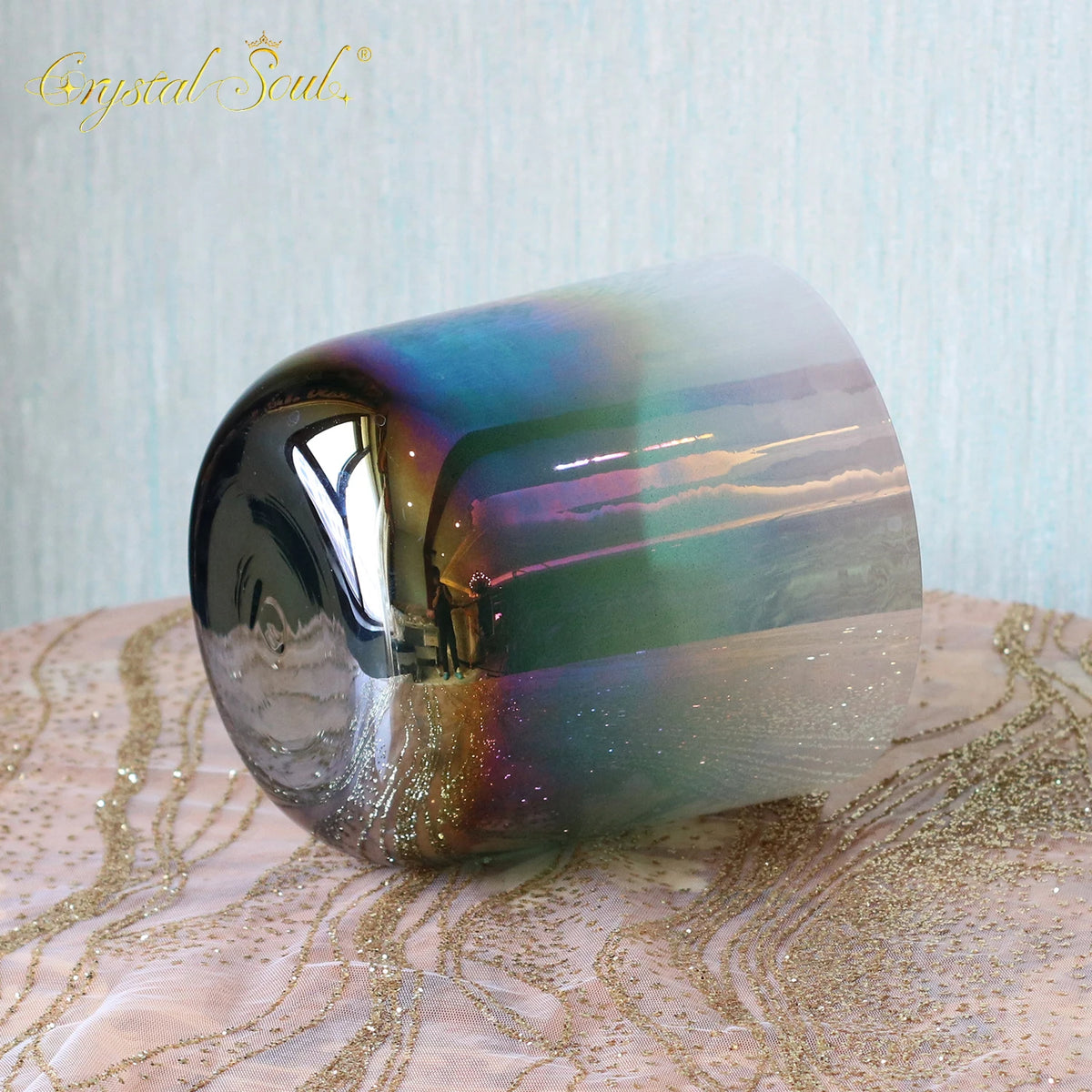 Blue Green Crystal Singing Bowl-ToShay.org