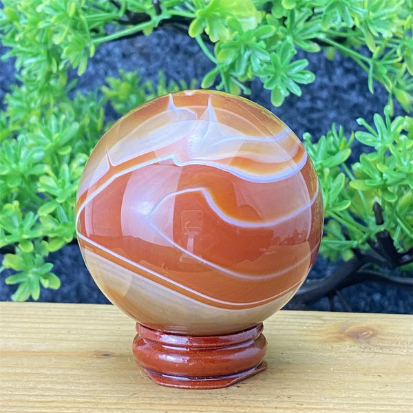 Red Striped Agate Ball-ToShay.org