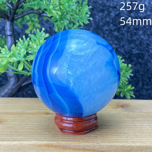 Blue Silk Agate Ball-ToShay.org