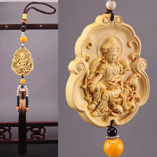 Wood Carved Buddha Pendant-ToShay.org