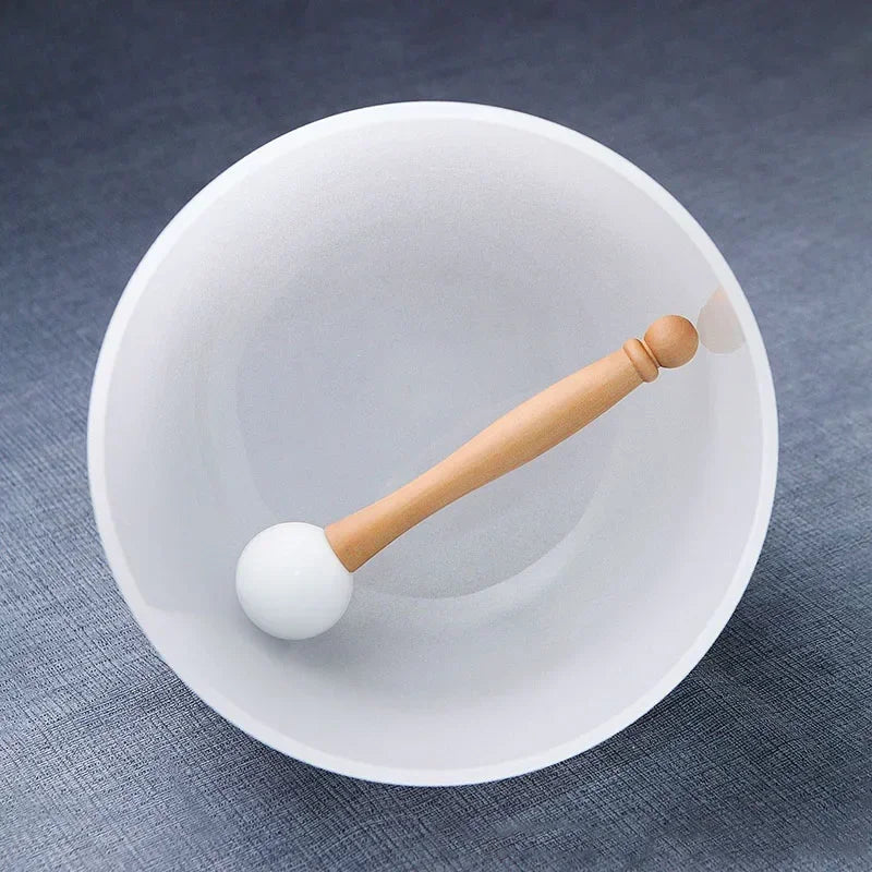 White Frosted Crystal Singing Bowl-ToShay.org