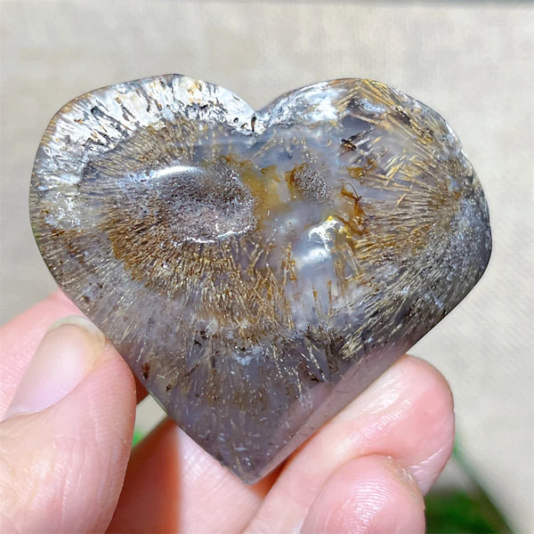 Yellow Hair Agate Heart-ToShay.org