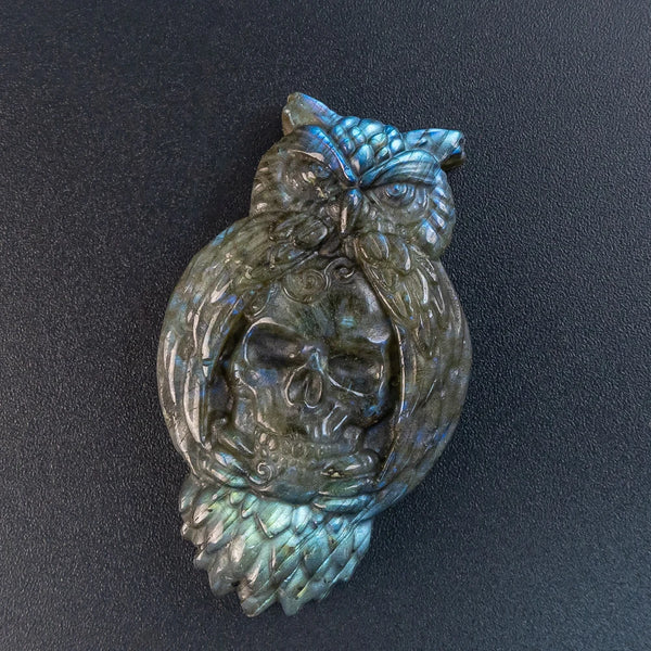 Blue Labradorite Owl-ToShay.org