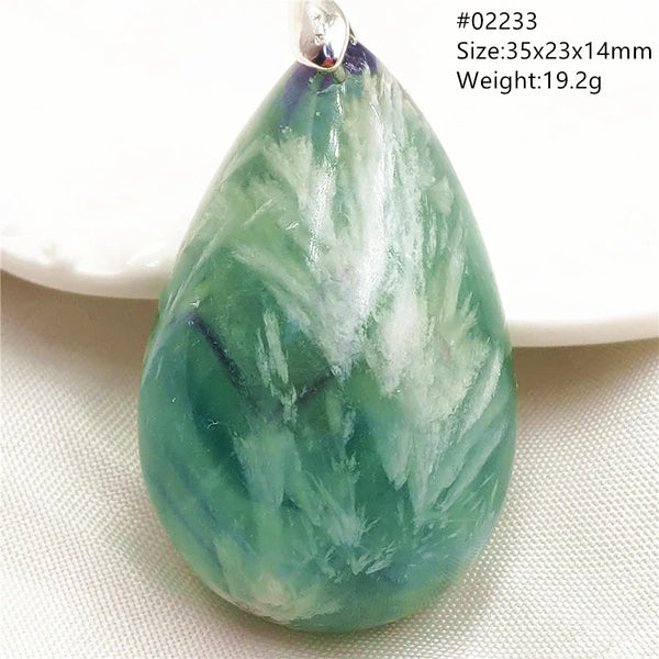 Green Feather Fluorite Pendant-ToShay.org