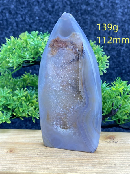 Blue Agate Geode Flame-ToShay.org