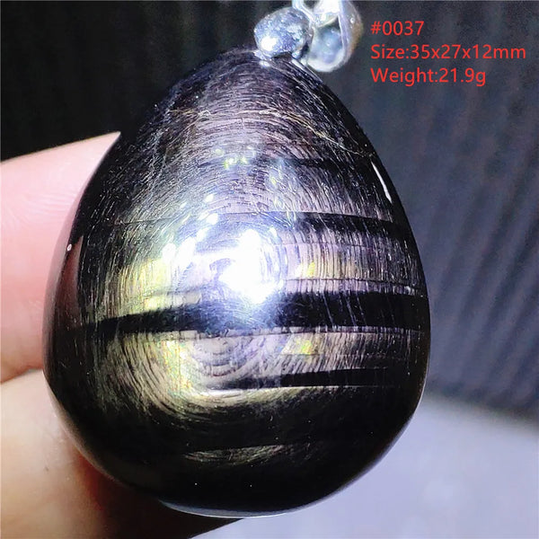 Silver Black Hypersthene Pendant-ToShay.org