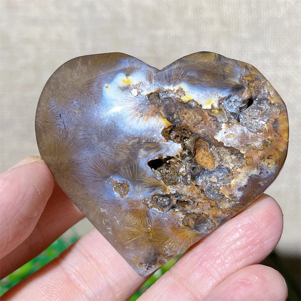 Yellow Hair Agate Heart-ToShay.org