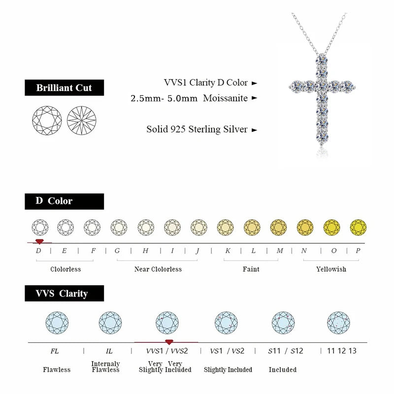 Silver Crystal Cross Pendant-ToShay.org