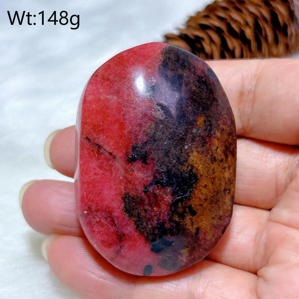 Pink Rhodonite Palm Stone-ToShay.org