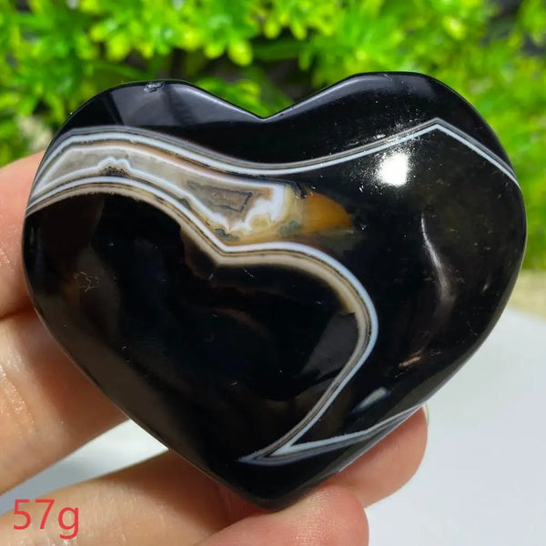 Black Agate Geode Heart-ToShay.org