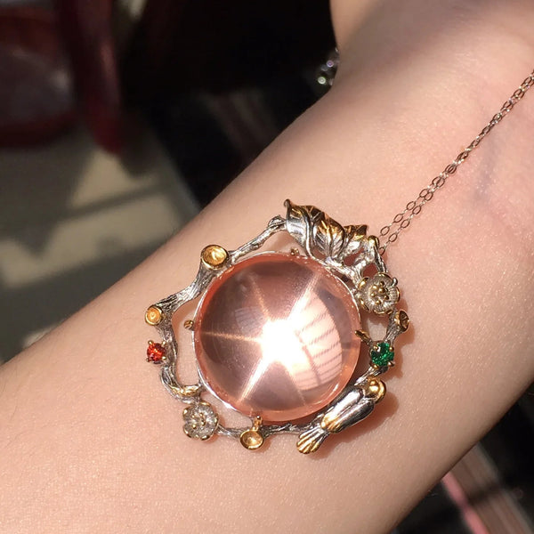 Pink Rose Quartz Pendant-ToShay.org