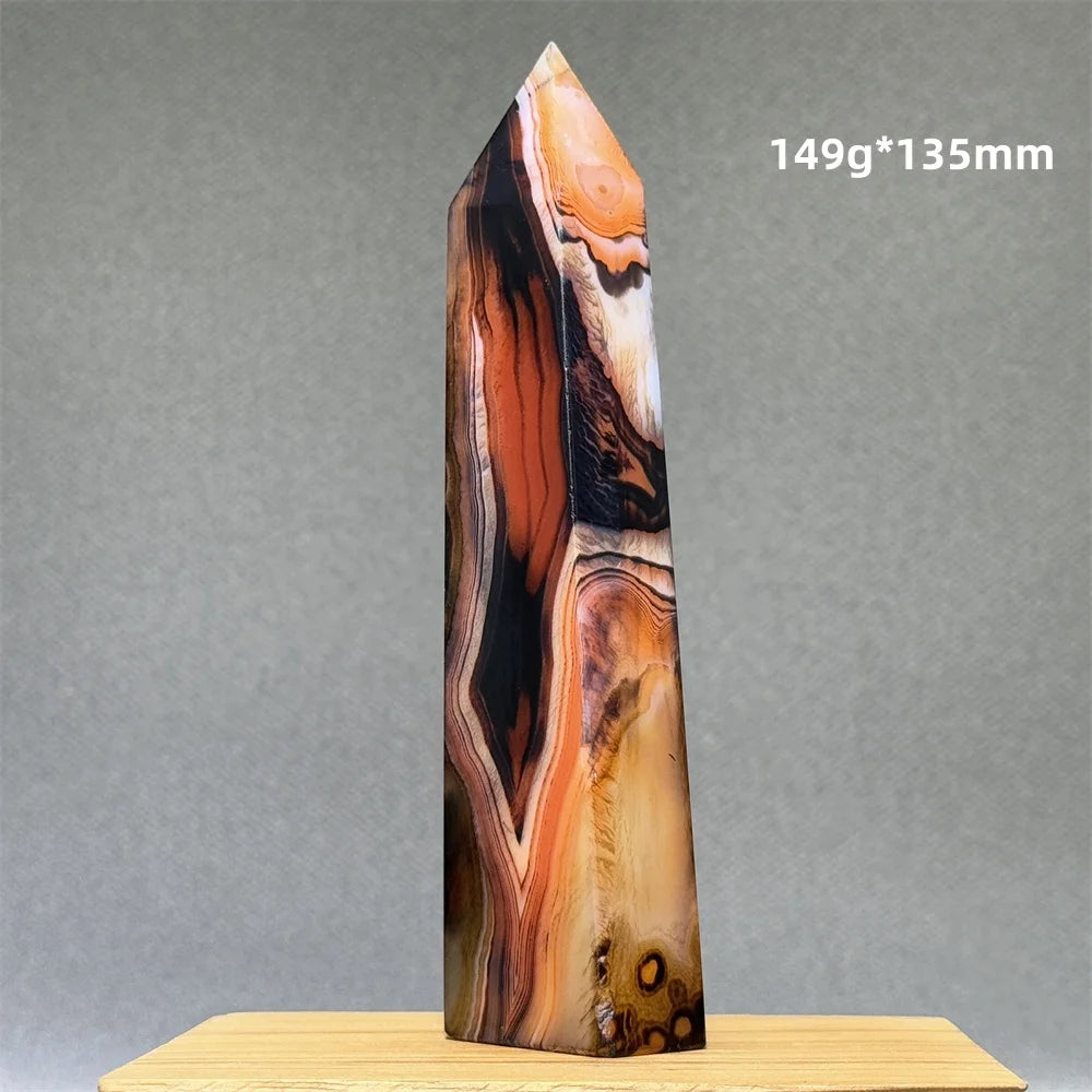Orange Striped Agate Obelisk-ToShay.org