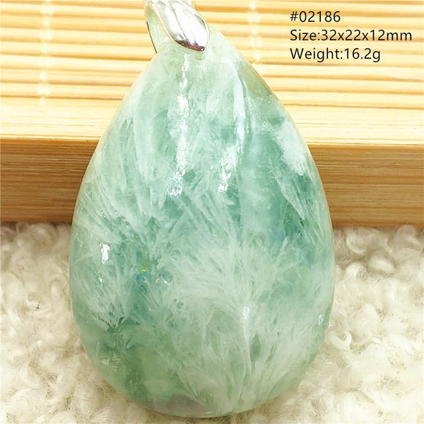 Green Feather Fluorite Pendant-ToShay.org