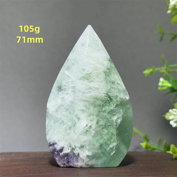 Green Feather Fluorite Torch-ToShay.org