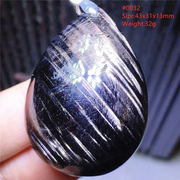 Silver Black Hypersthene Pendant-ToShay.org