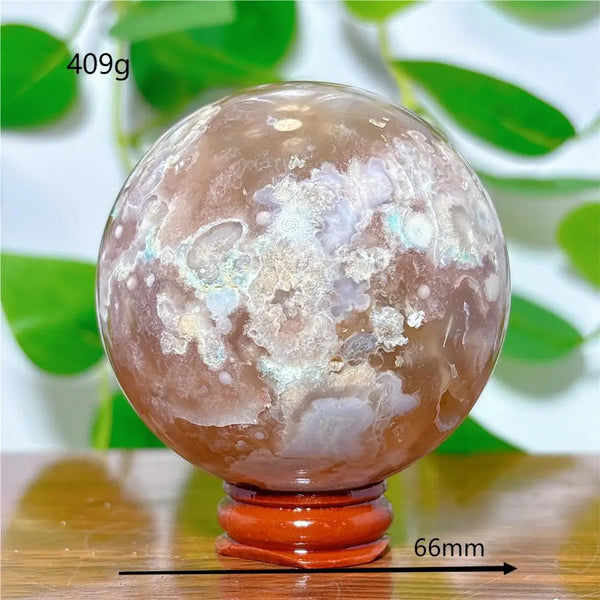 Pink Flower Agate Ball-ToShay.org
