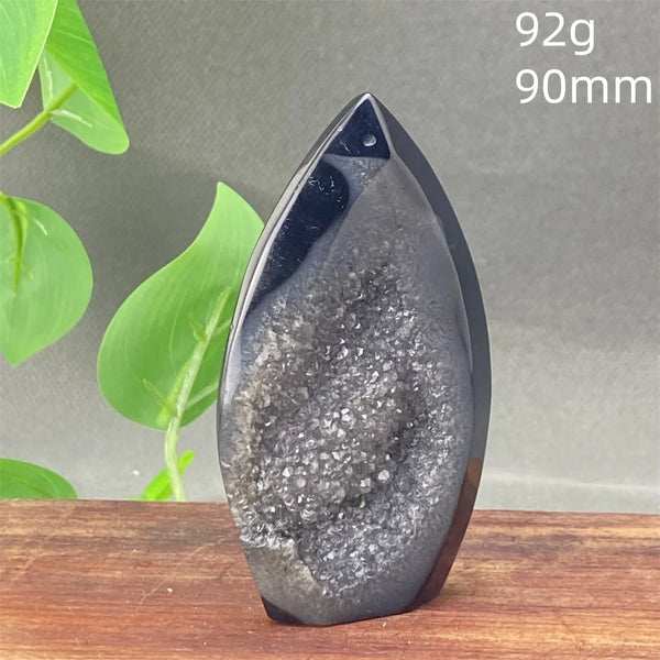 Black Agate Geode Flame-ToShay.org