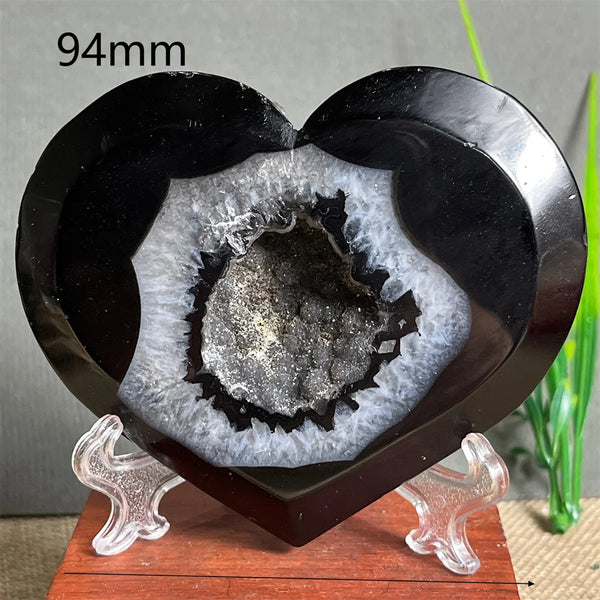 Black Agate Cluster Heart-ToShay.org