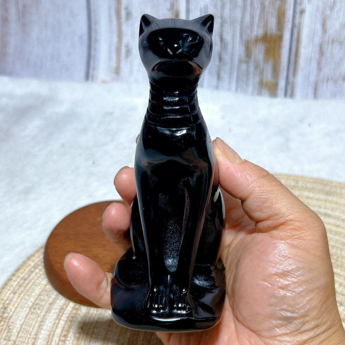 Black Obsidian Egyptian Cat-ToShay.org