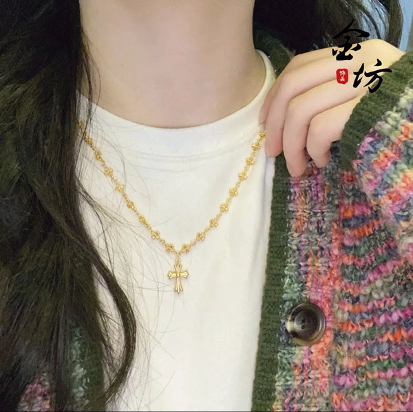 Gold Cross Necklace-ToShay.org