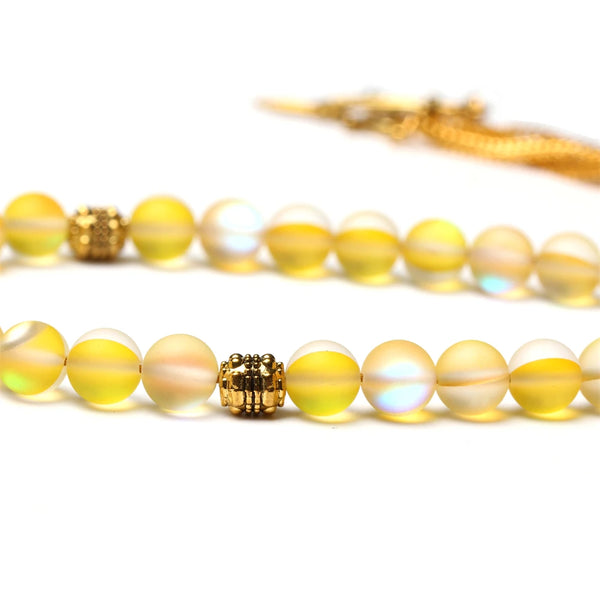 Yellow Frosted Prayer Beads-ToShay.org