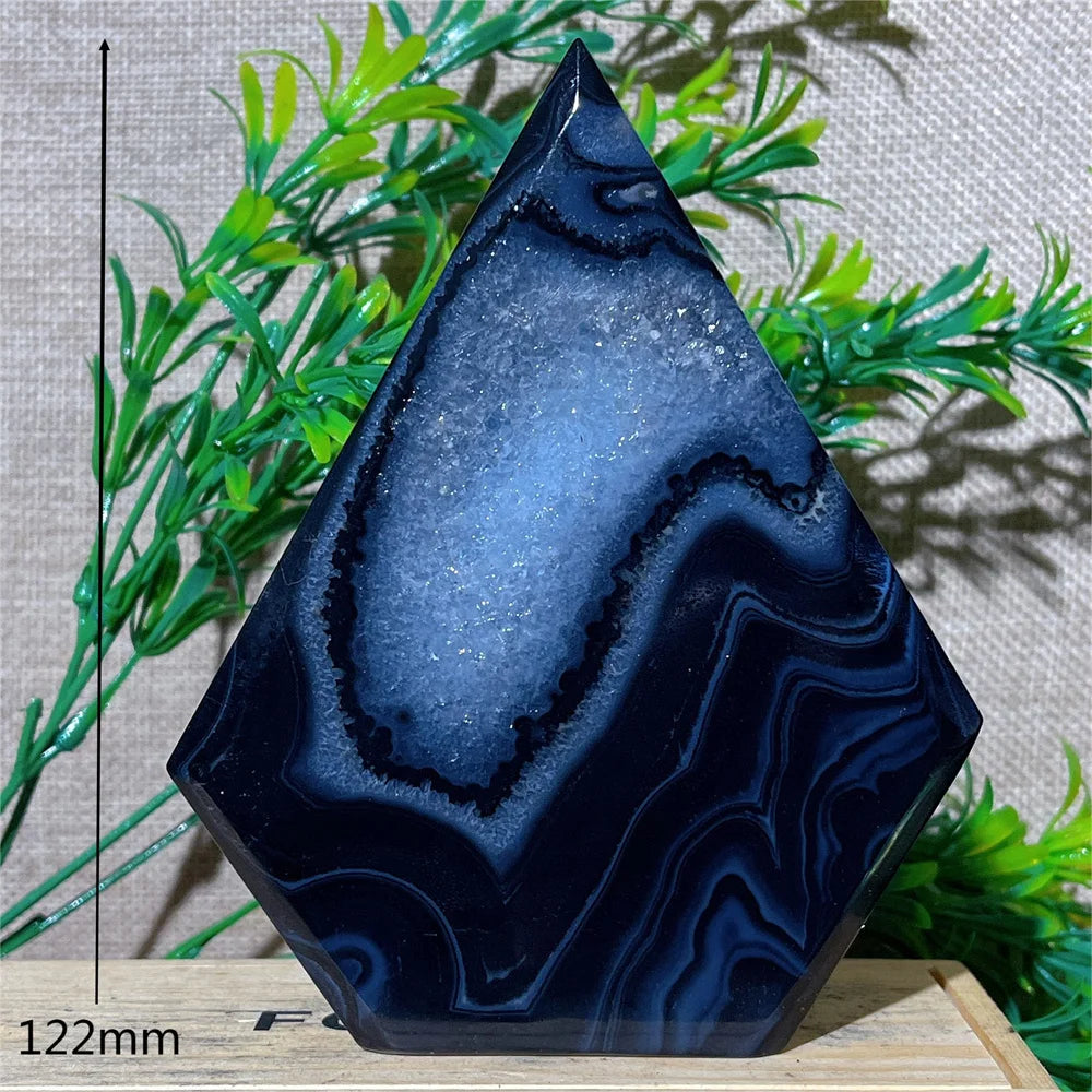 Black Agate Geode Torch-ToShay.org