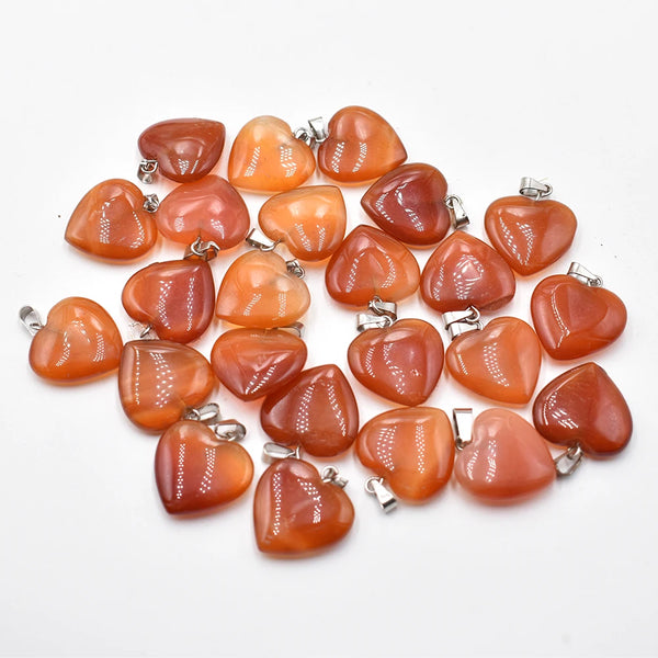 Red Agate Heart Pendants-ToShay.org
