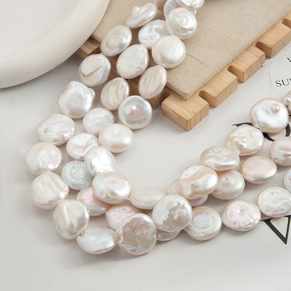 White Pearl Coin Beads-ToShay.org