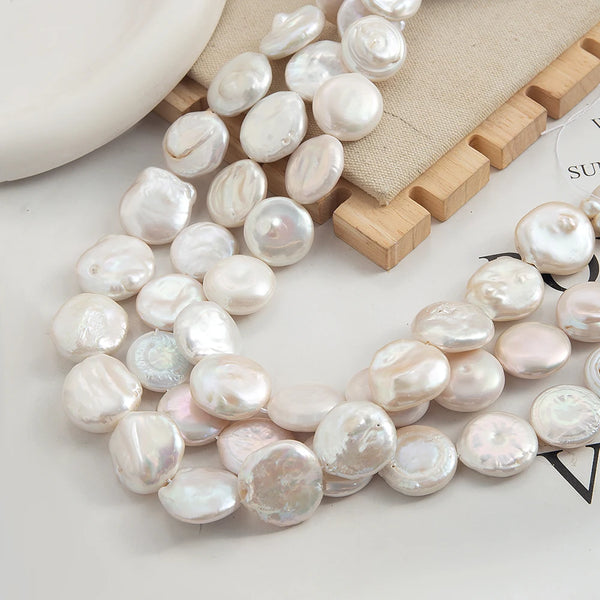 White Pearl Coin Beads-ToShay.org