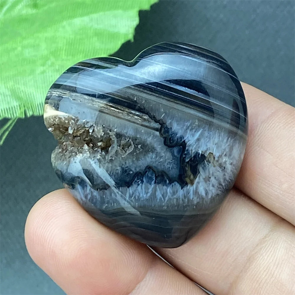 Black Agate Geode Heart-ToShay.org