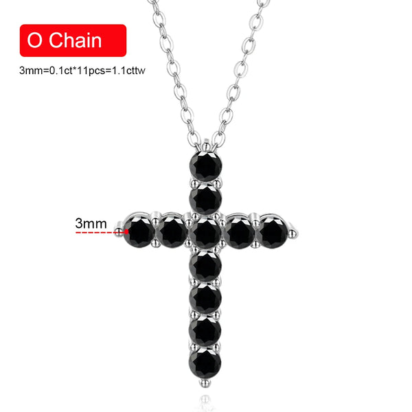 Silver Crystal Cross Necklace-ToShay.org