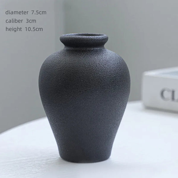 Black Matte Ceramic Vase-ToShay.org