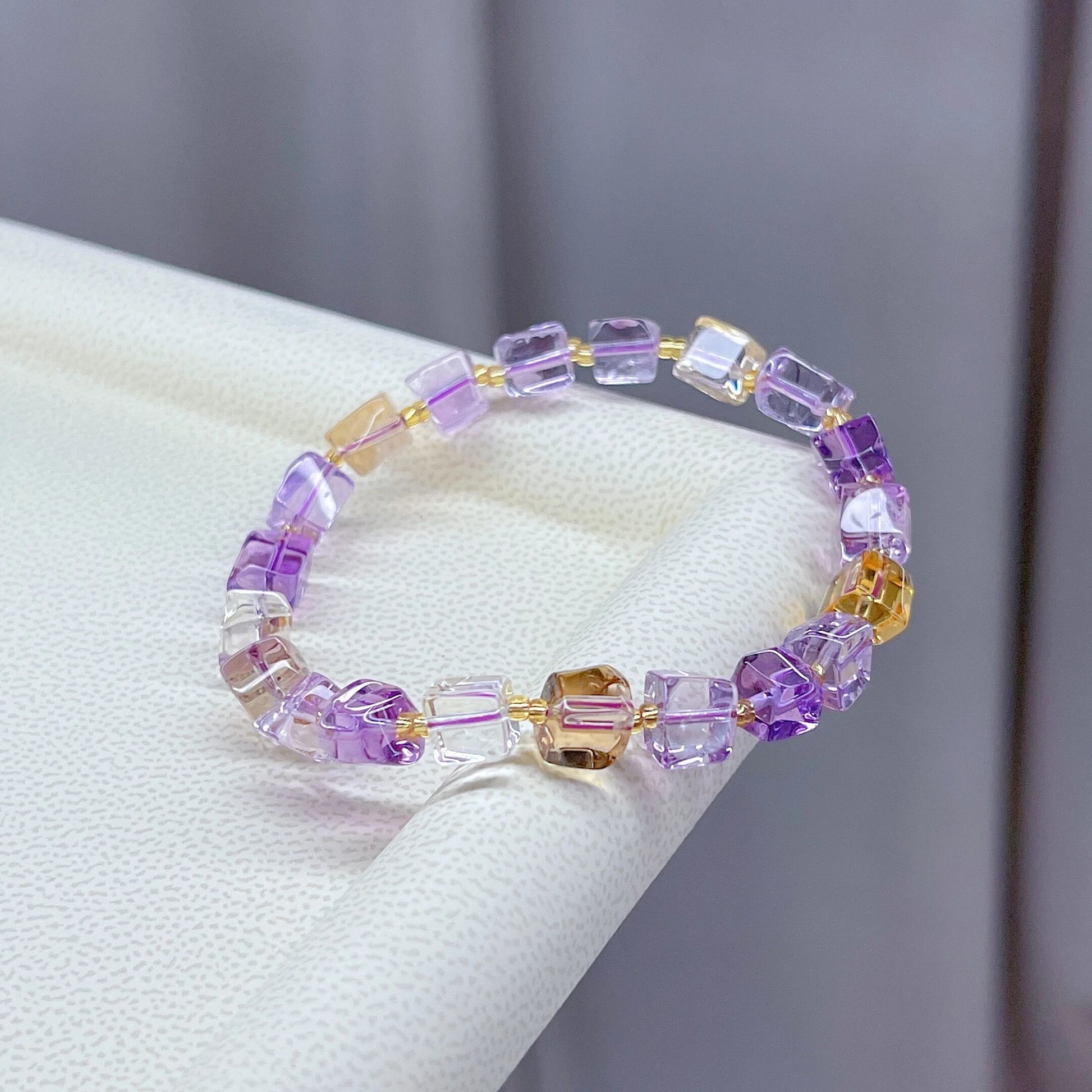 Purple Yellow Ametrine Bracelet-ToShay.org