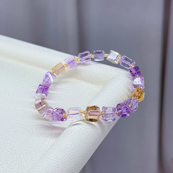 Purple Yellow Ametrine Bracelet-ToShay.org